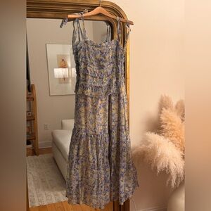 Astr the Label Blue and Yellow Floral Dress